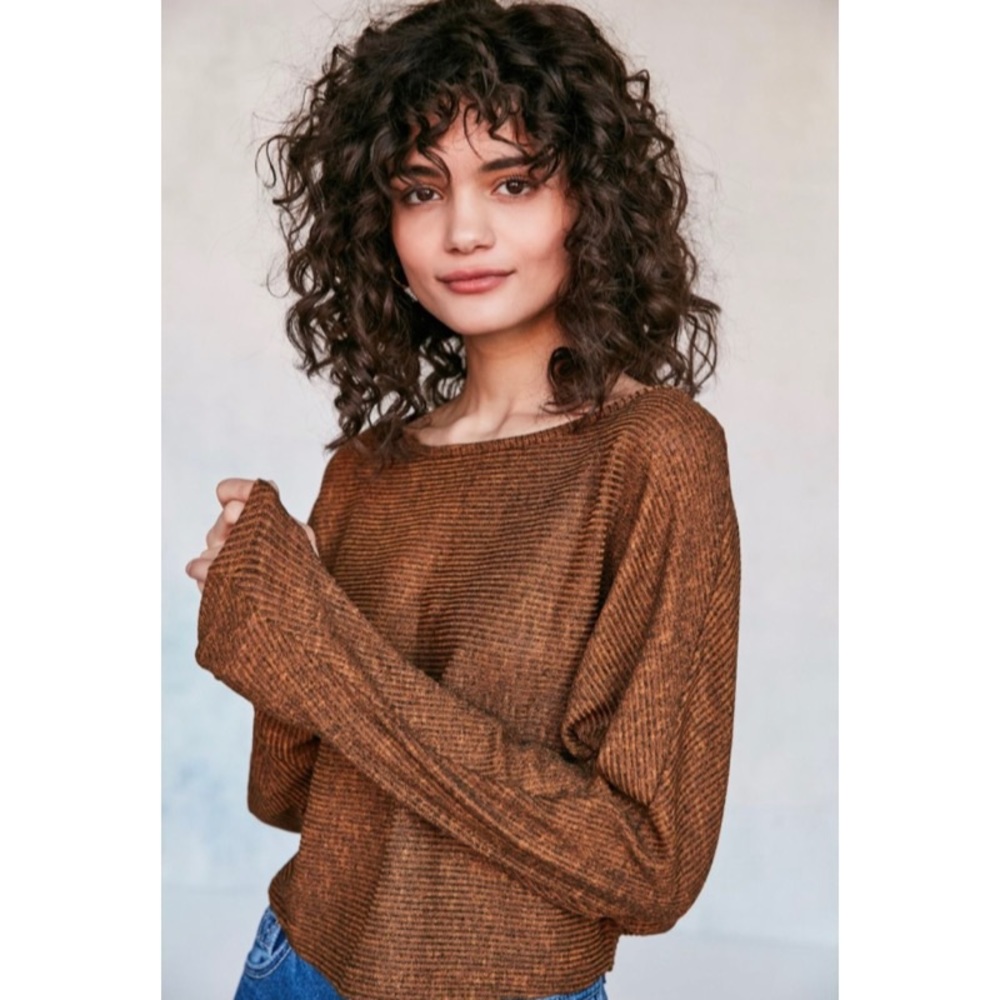 Silence + Noise dolman cropped knit sweater